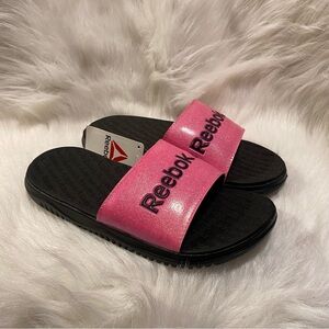 Reebok Pink‎ Slide Sandals Sporty Design Big Girls Size 4 Slip On New